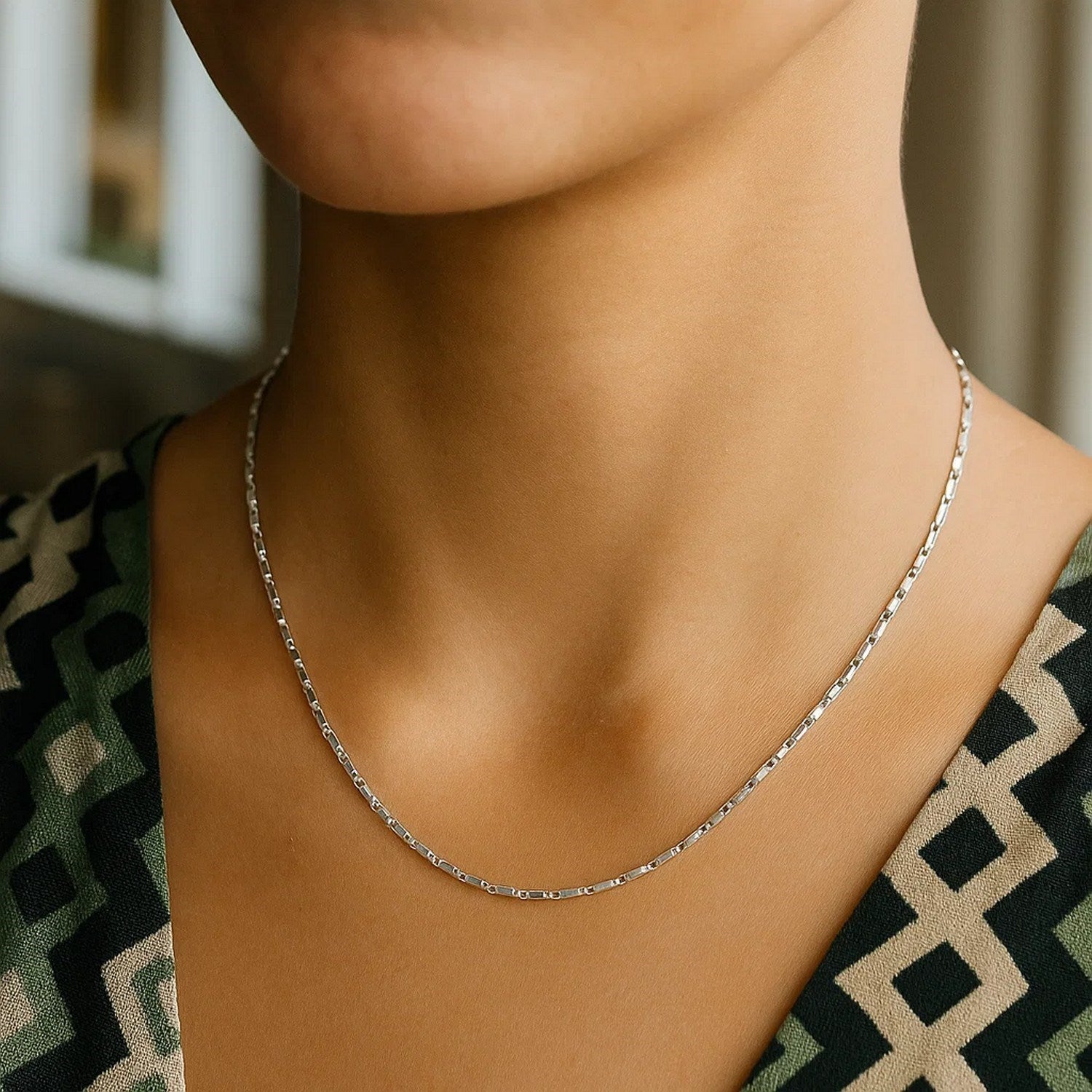 14K White Gold Lumina Pendant Chain 0.90mm | Solid Gold, Lobster Clasp