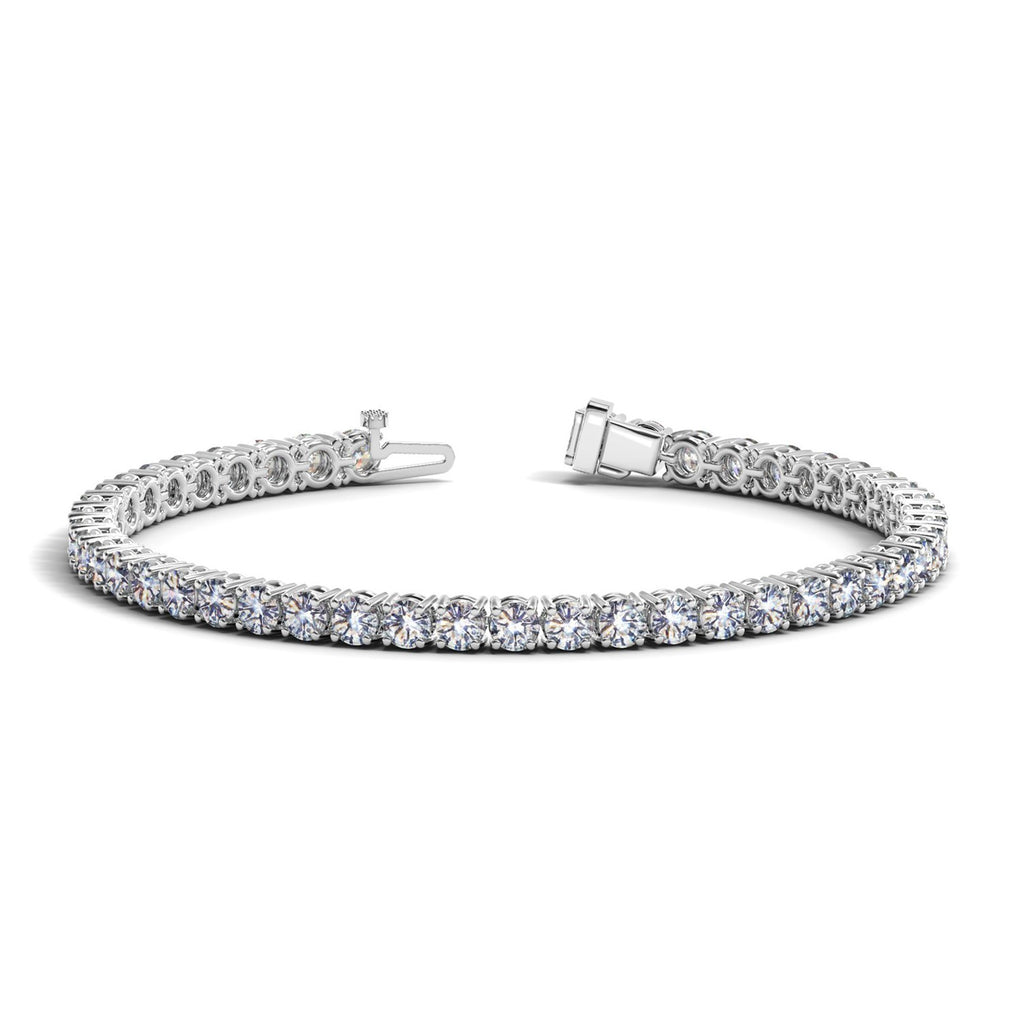 14K White Gold Lab Grown Diamond Tennis Bracelet – 8 Carat – F/G VS2/SI1