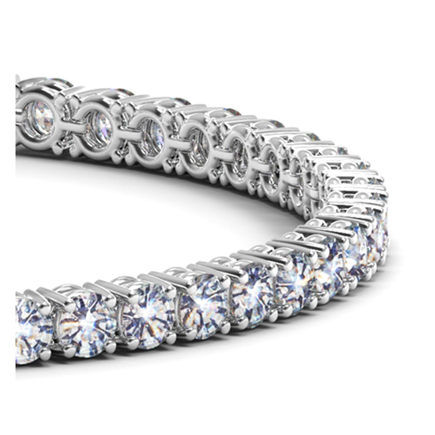 14K White Gold Lab-Grown Diamond Tennis Bracelet – 8 ctw, F/G, VS2/SI1
