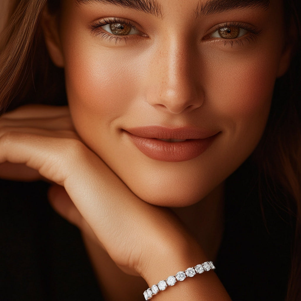 14K White Gold Lab Grown Diamond Tennis Bracelet – 8 Carat – F/G VS2/SI1