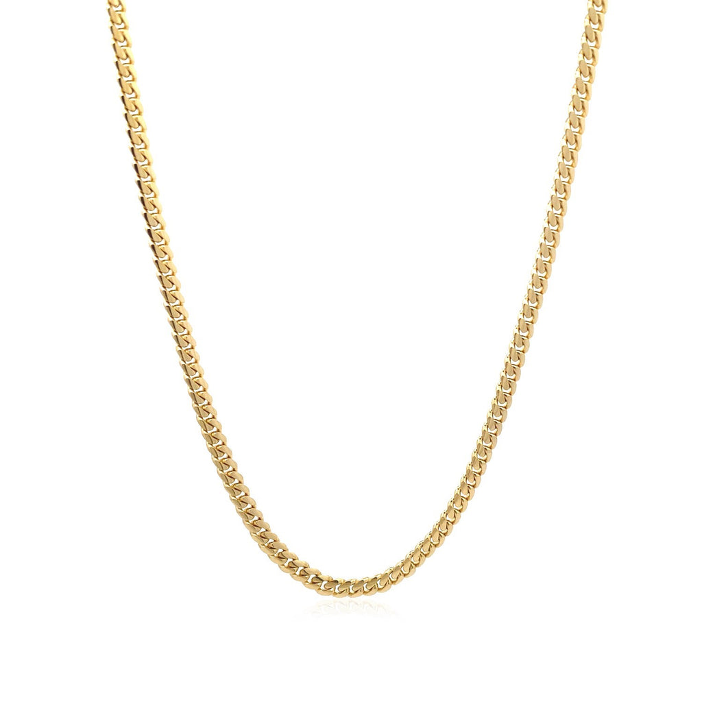 10K Yellow Gold Classic Solid Miami Cuban Chain (3.20mm)