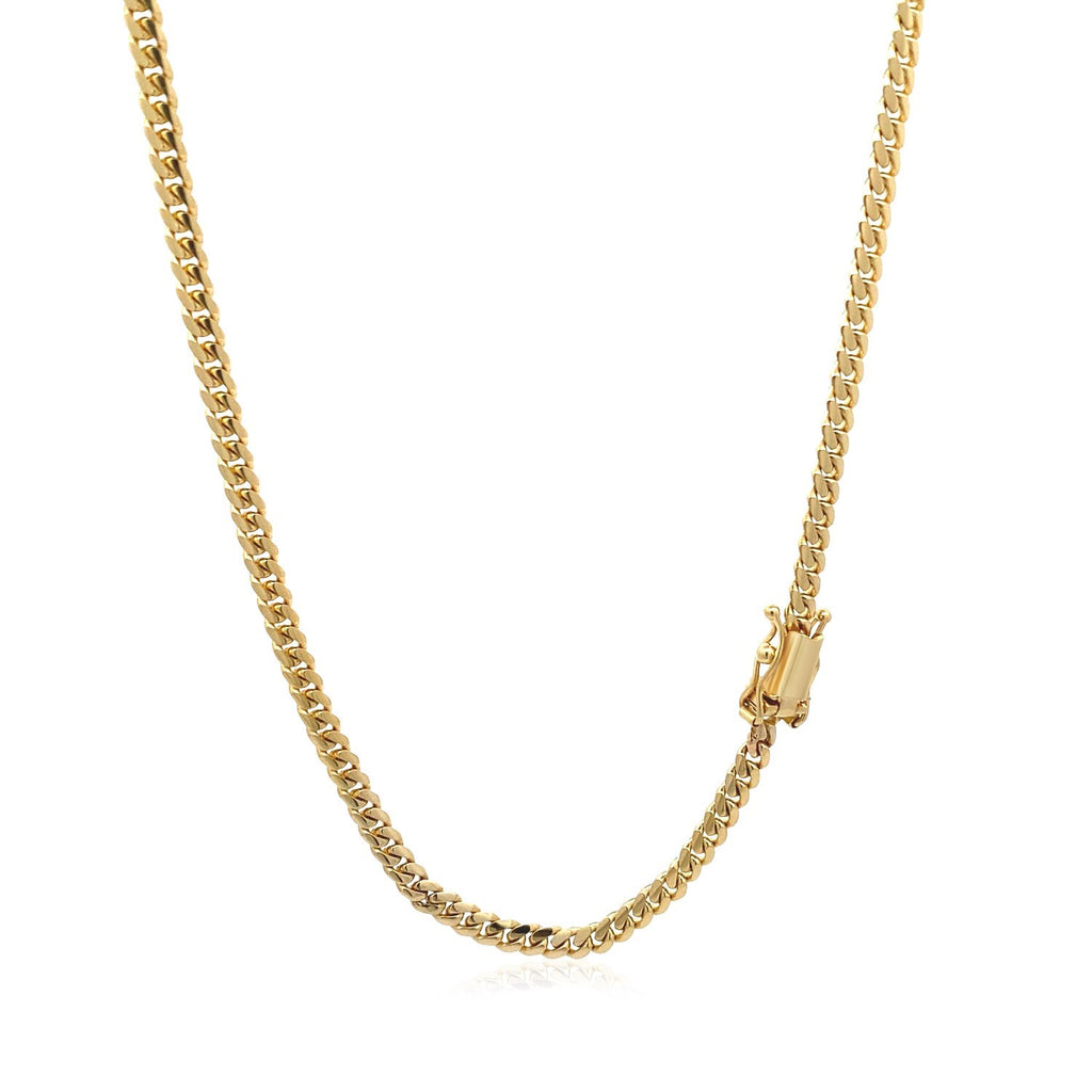 10K Yellow Gold Classic Solid Miami Cuban Chain (3.20mm)