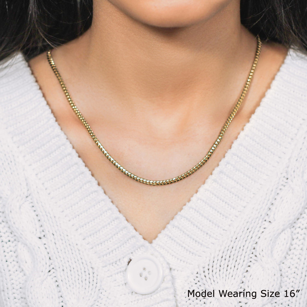 10K Yellow Gold Classic Solid Miami Cuban Chain (3.20mm)