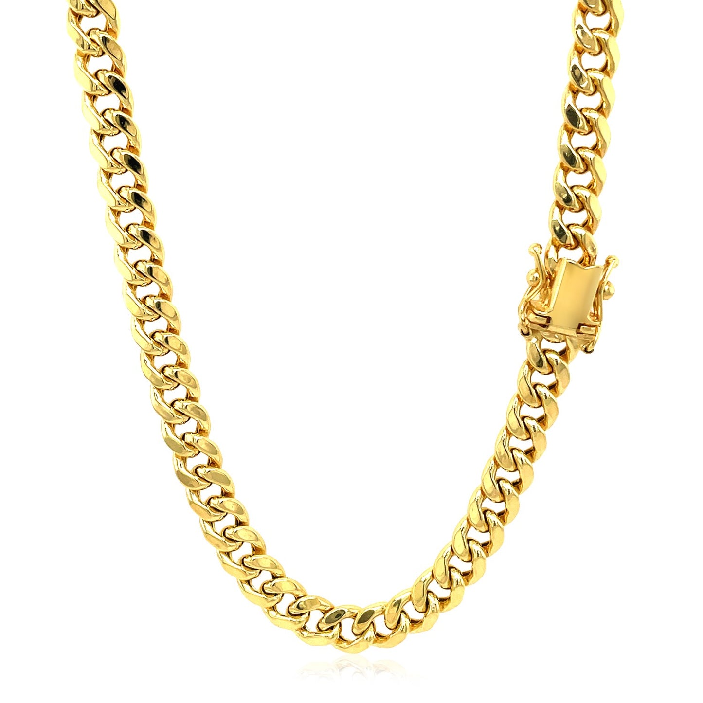 14K Yellow Gold Semi Solid Miami Cuban Chain Necklace (5.00mm) – True Pure Gold