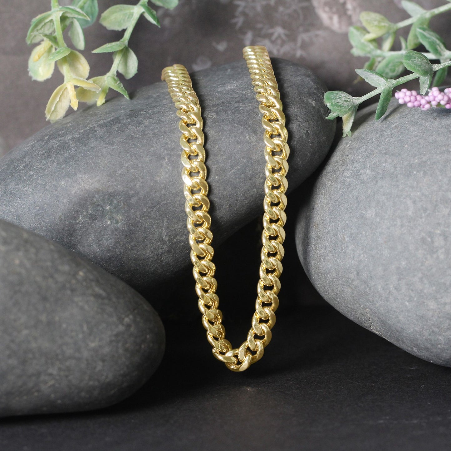 14K Yellow Gold Semi Solid Miami Cuban Chain Necklace (5.00mm) – True Pure Gold