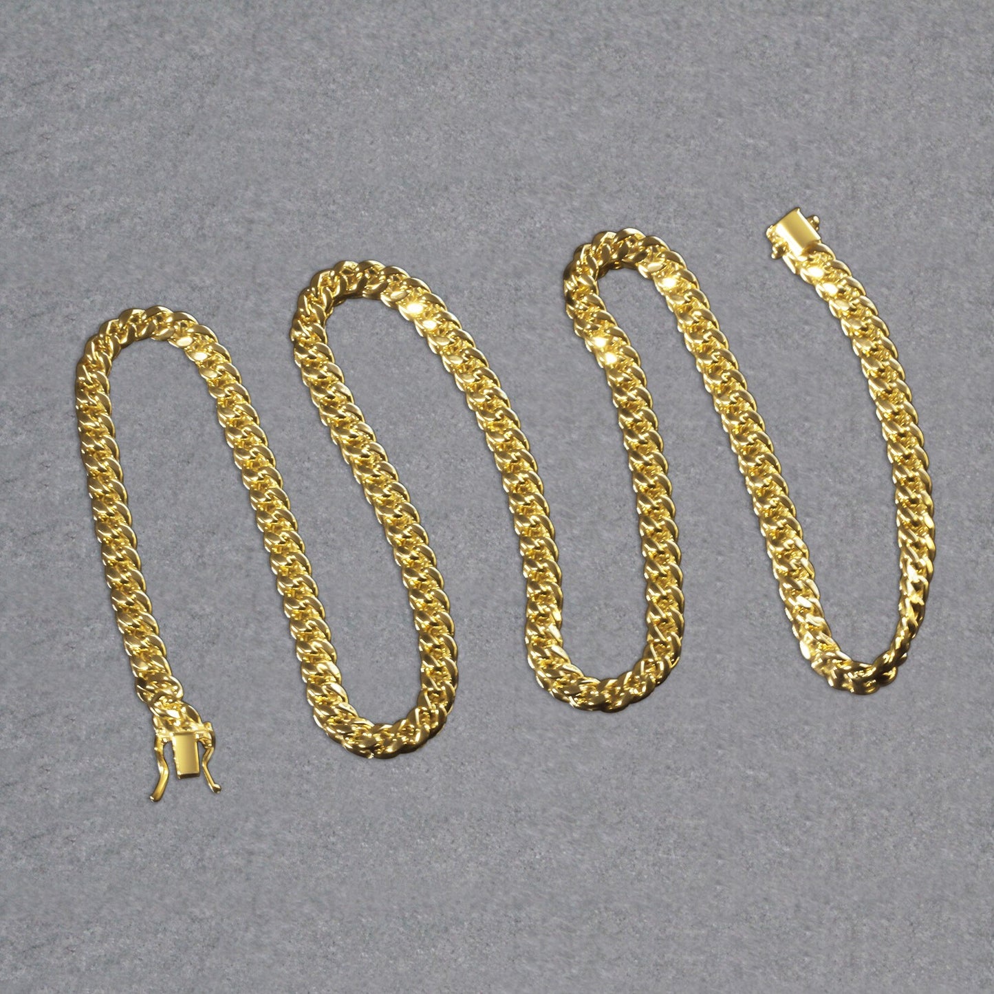 14K Yellow Gold Semi Solid Miami Cuban Chain Necklace (5.00mm) – True Pure Gold