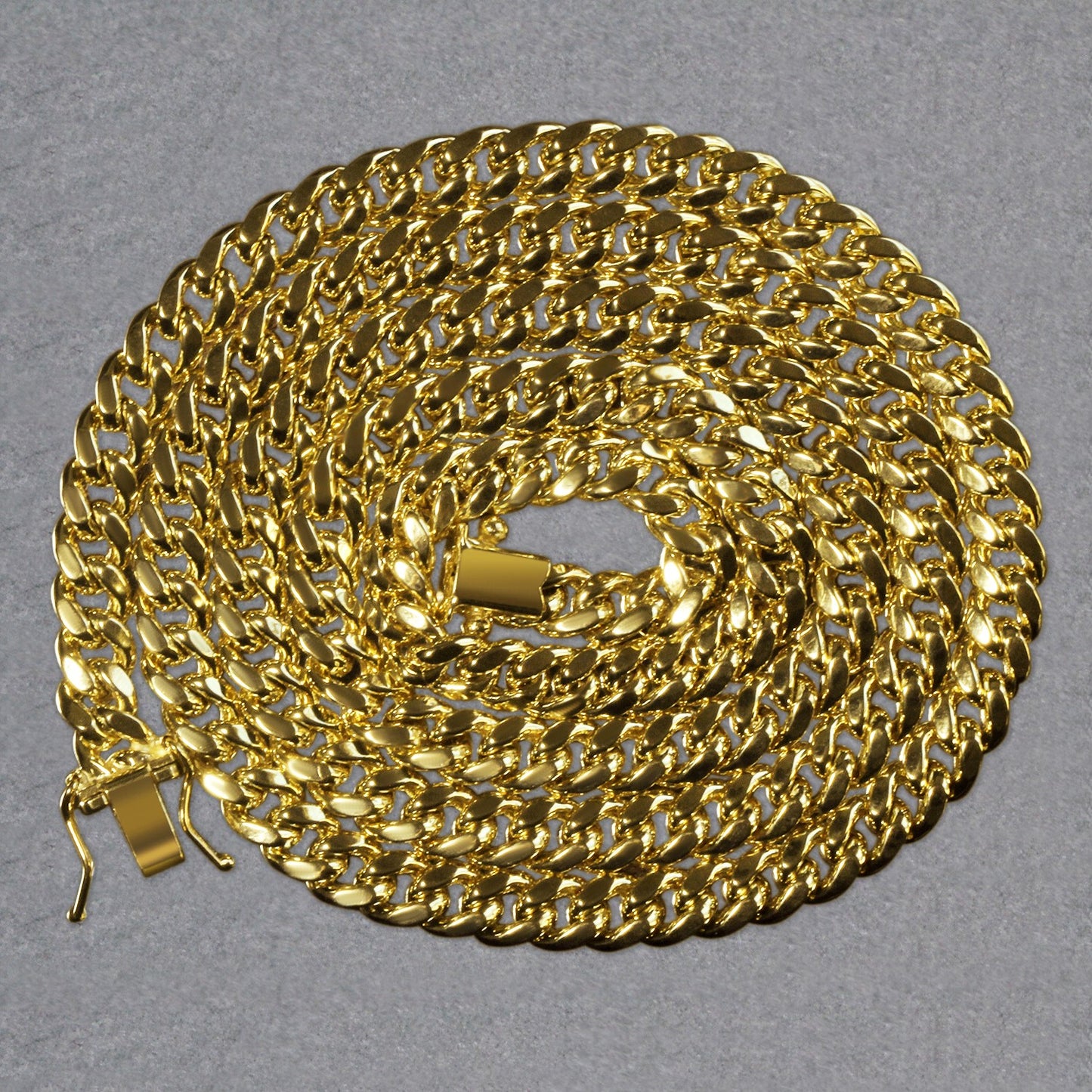 14K Yellow Gold Semi Solid Miami Cuban Chain Necklace (5.00mm) – True Pure Gold