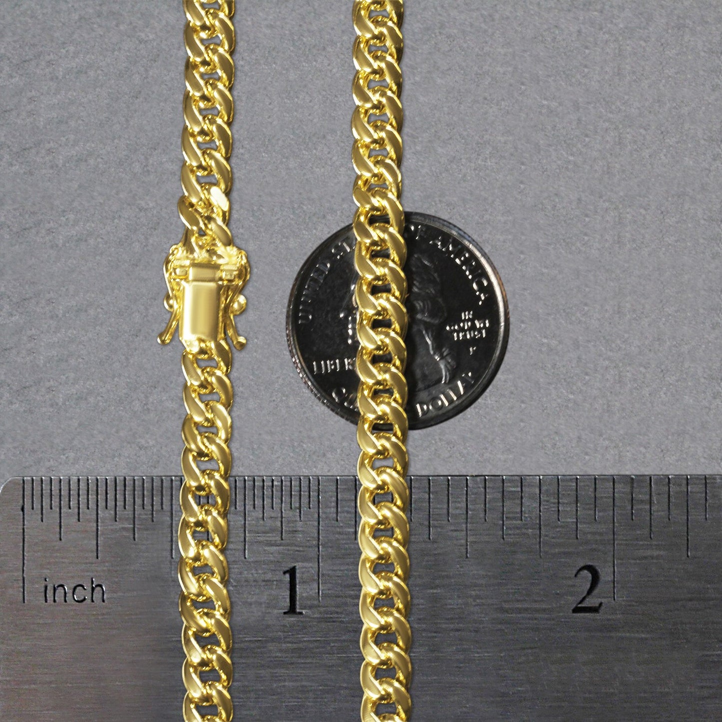 14K Yellow Gold Semi Solid Miami Cuban Chain Necklace (5.00mm) – True Pure Gold