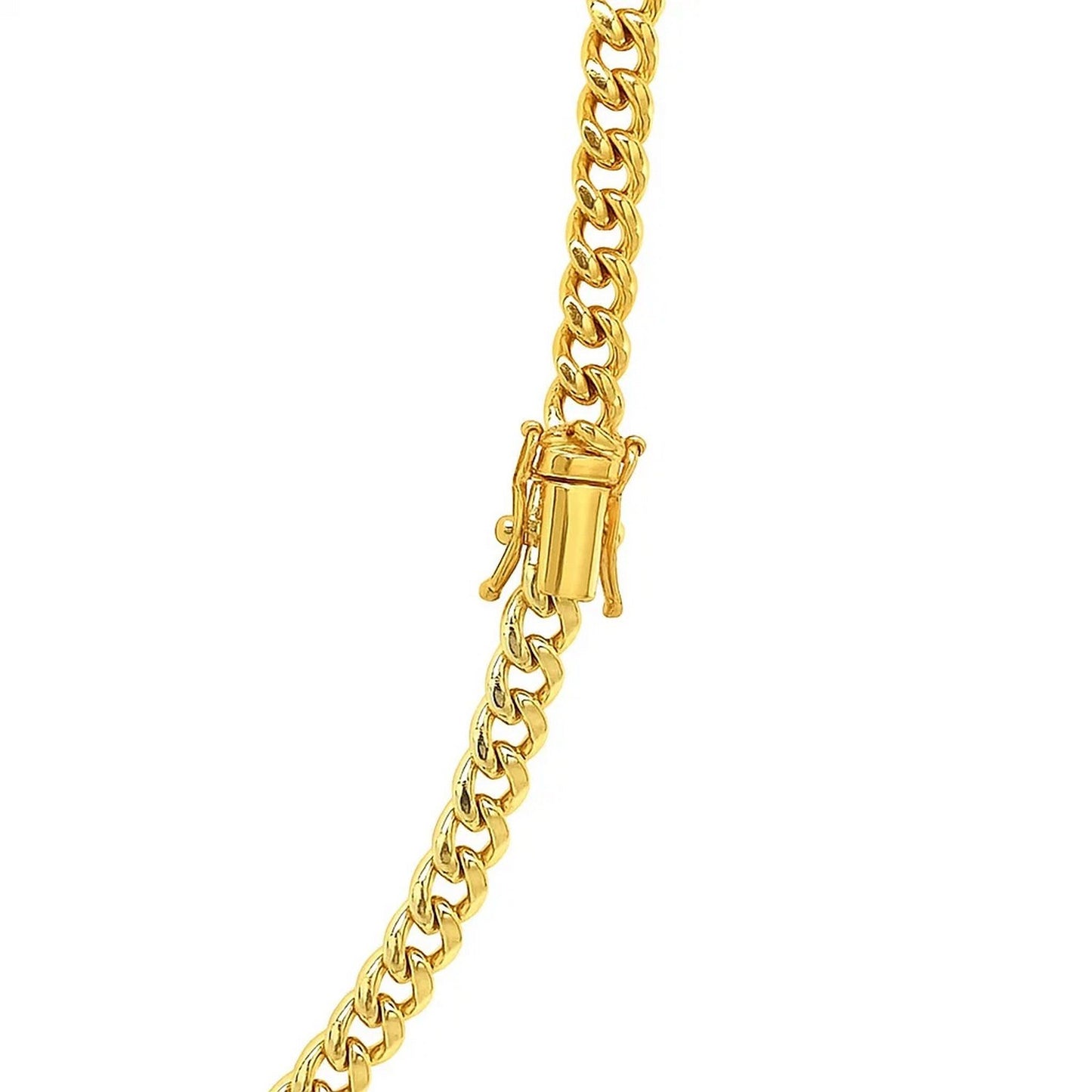 14K Yellow Gold Semi Solid Miami Cuban Chain Necklace (5.00mm) – True Pure Gold