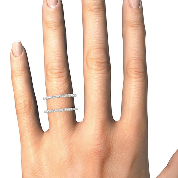 14K White Gold Dual Band Diamond Ring (1/3 ctw, I/J, I1-I2)