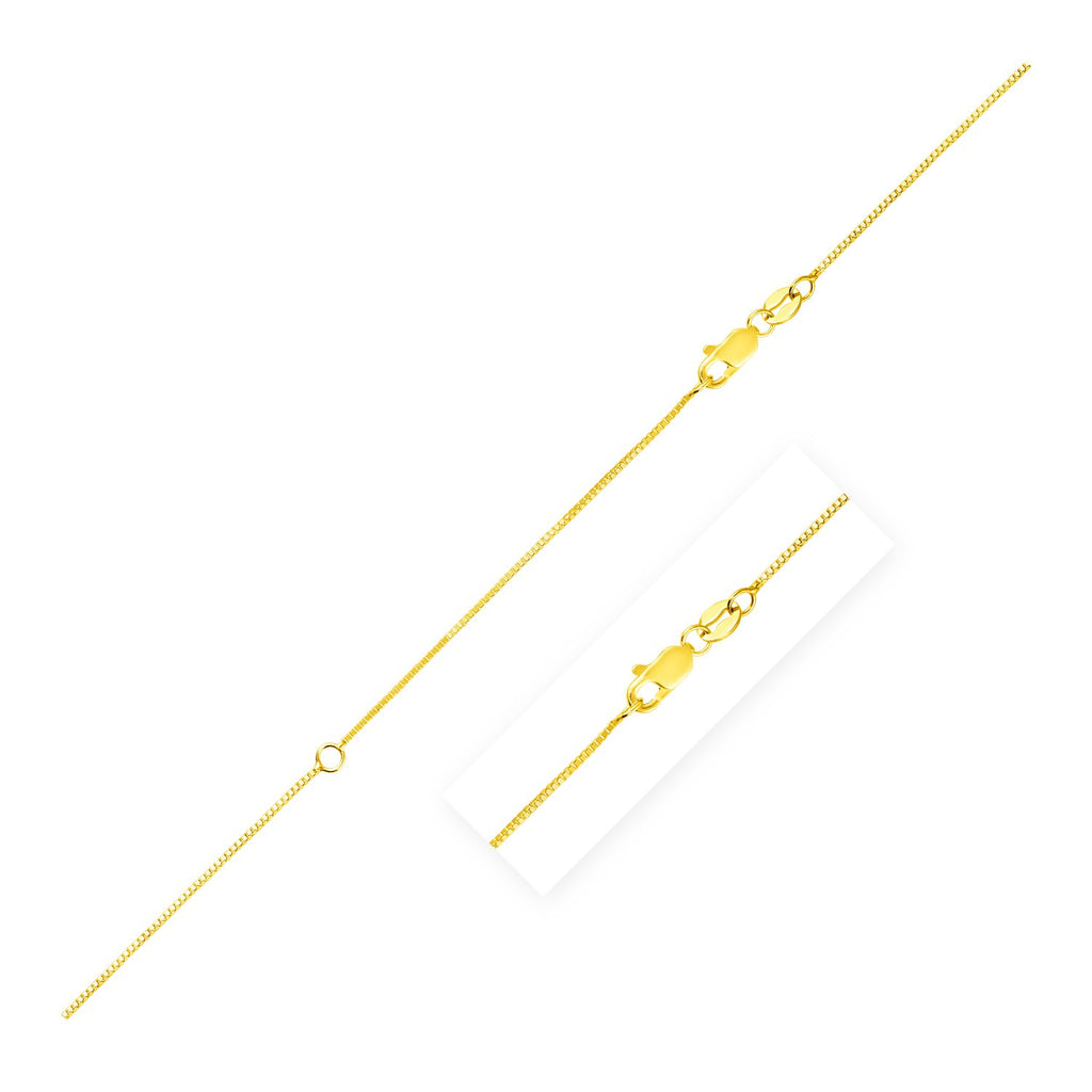 14K Yellow Gold Extendable Box Chain Necklace (0.70mm) – True Pure Gold