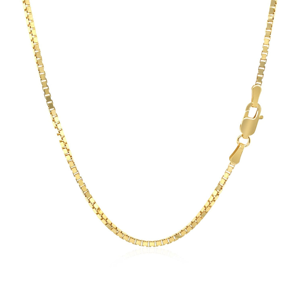 18K Yellow Gold Classic Box Chain Necklace (1.40mm) – True Pure Gold