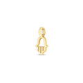 14K Yellow Gold Unisex Mini Hamsa Charm Pendant – 14K Gold