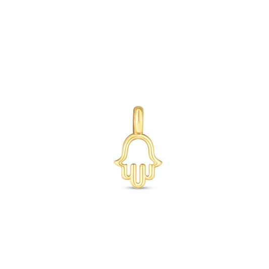 14K Yellow Gold Mini Hamsa Charm