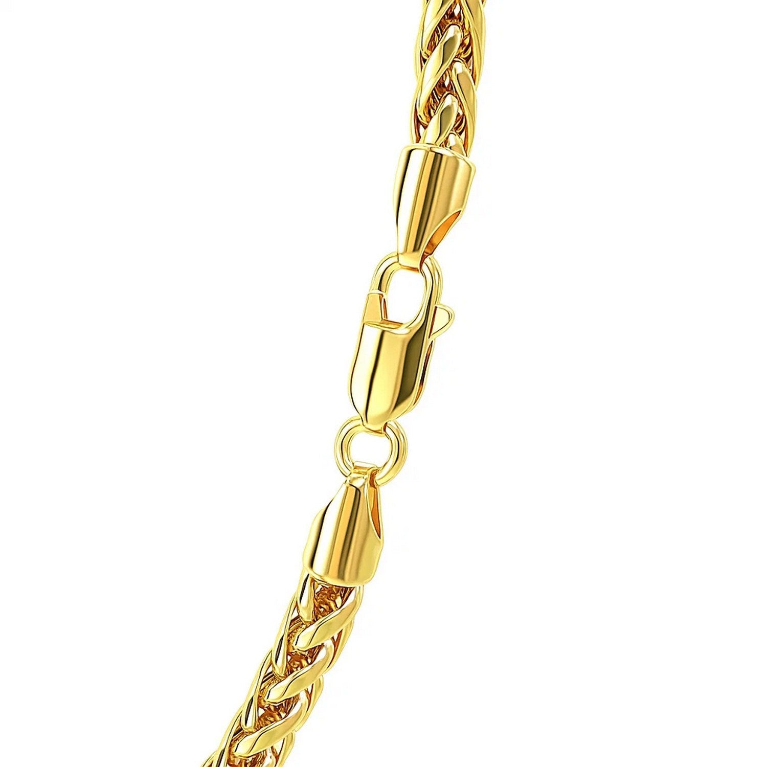 14K Yellow Gold Diamond Cut Round Franco Chain Necklace (4.10mm)