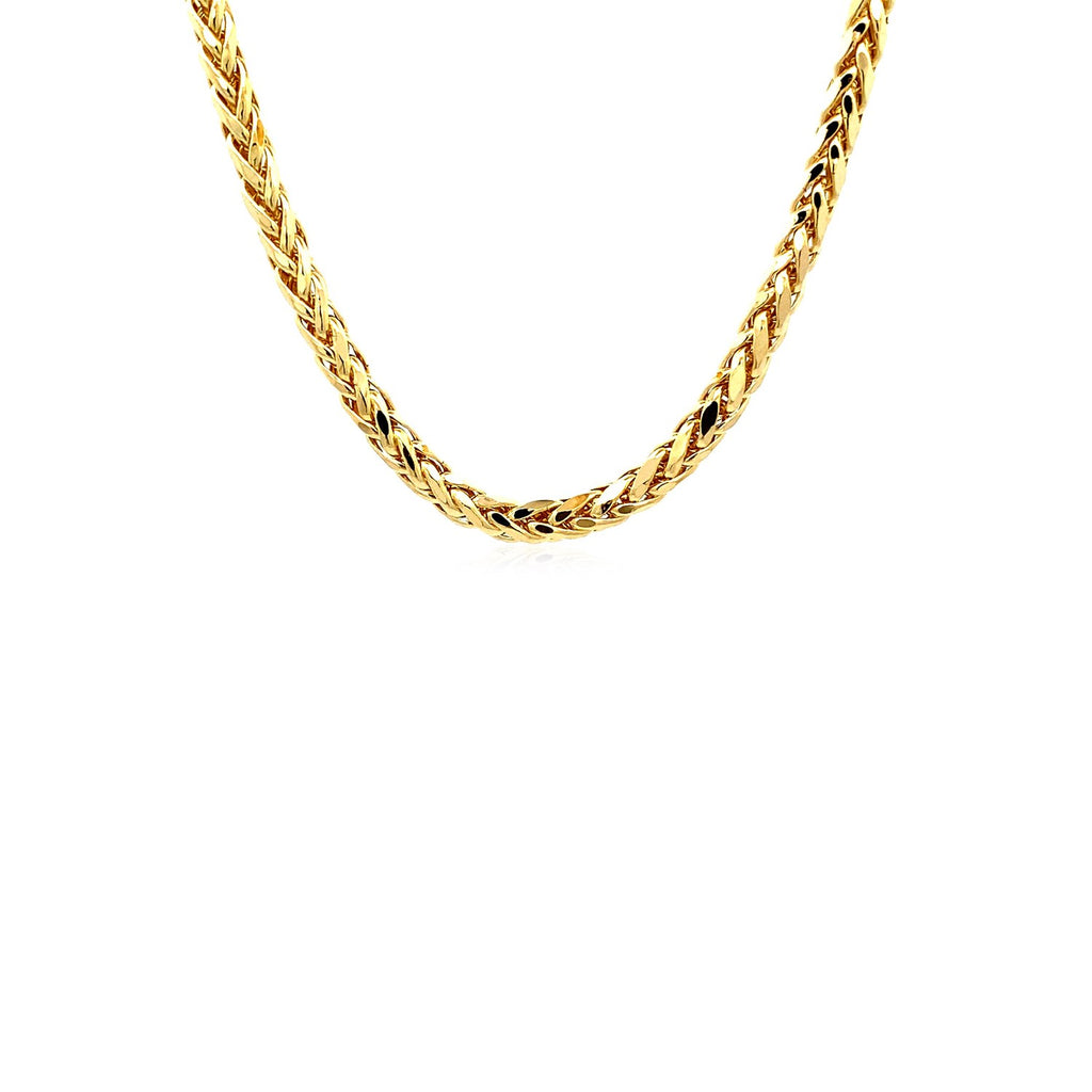14K Yellow Gold Diamond Cut Round Franco Chain Necklace (4.10mm)