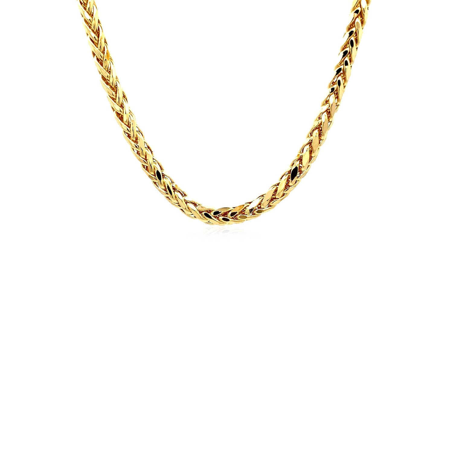 14K Yellow Gold Diamond Cut Round Franco Chain Necklace (4.10mm)