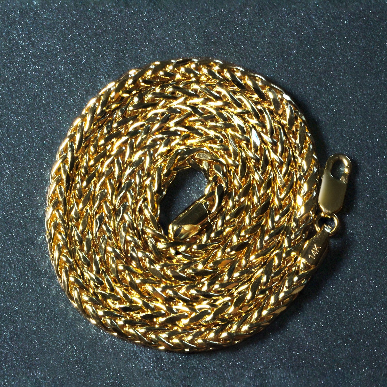14K Yellow Gold Diamond Cut Round Franco Chain Necklace (4.10mm)