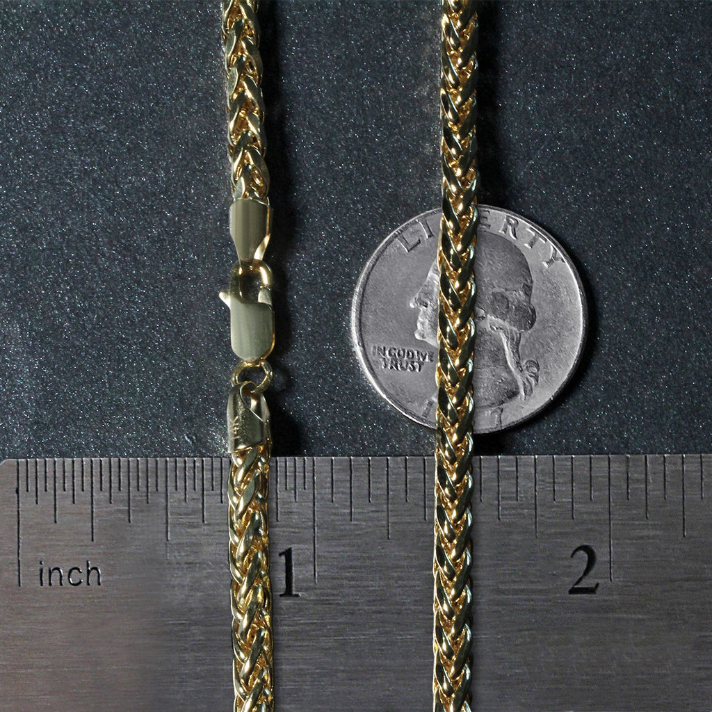 14K Yellow Gold Diamond Cut Round Franco Chain Necklace (4.10mm)