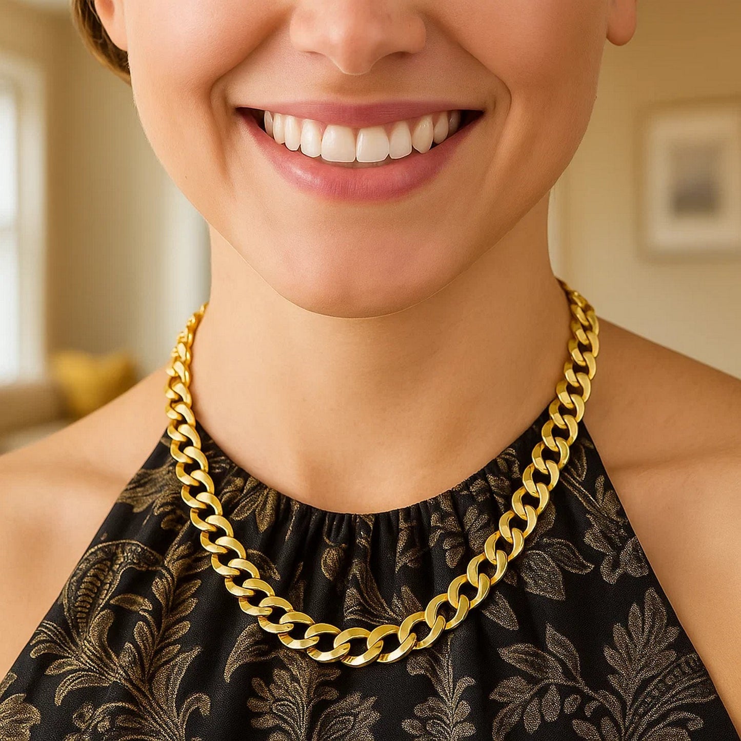 14K Yellow Gold Solid Curb Chain (11.23 mm)