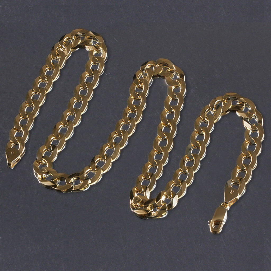 14K Yellow Gold Solid Curb Chain (11.23 mm)