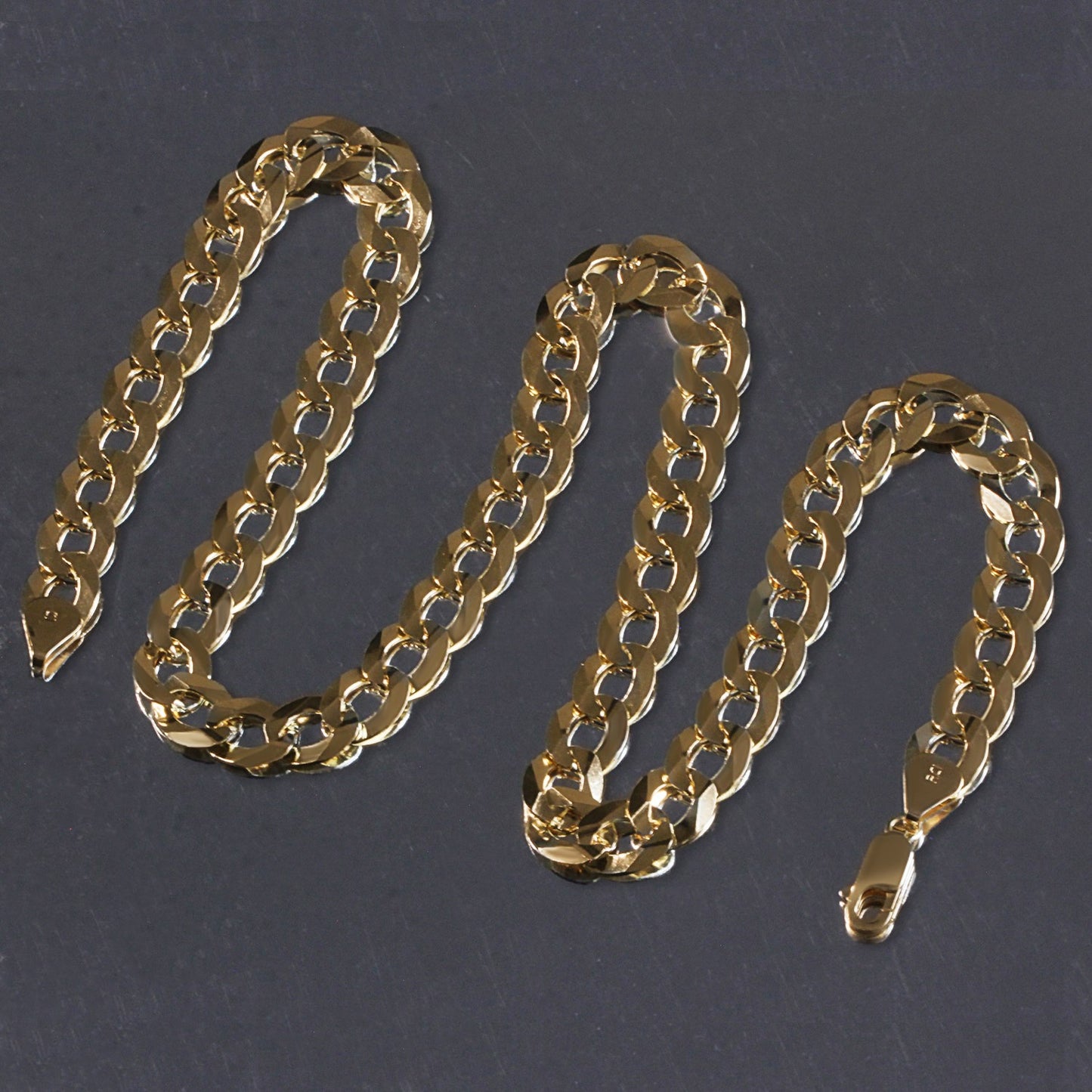 14K Yellow Gold Solid Curb Chain (11.23 mm)