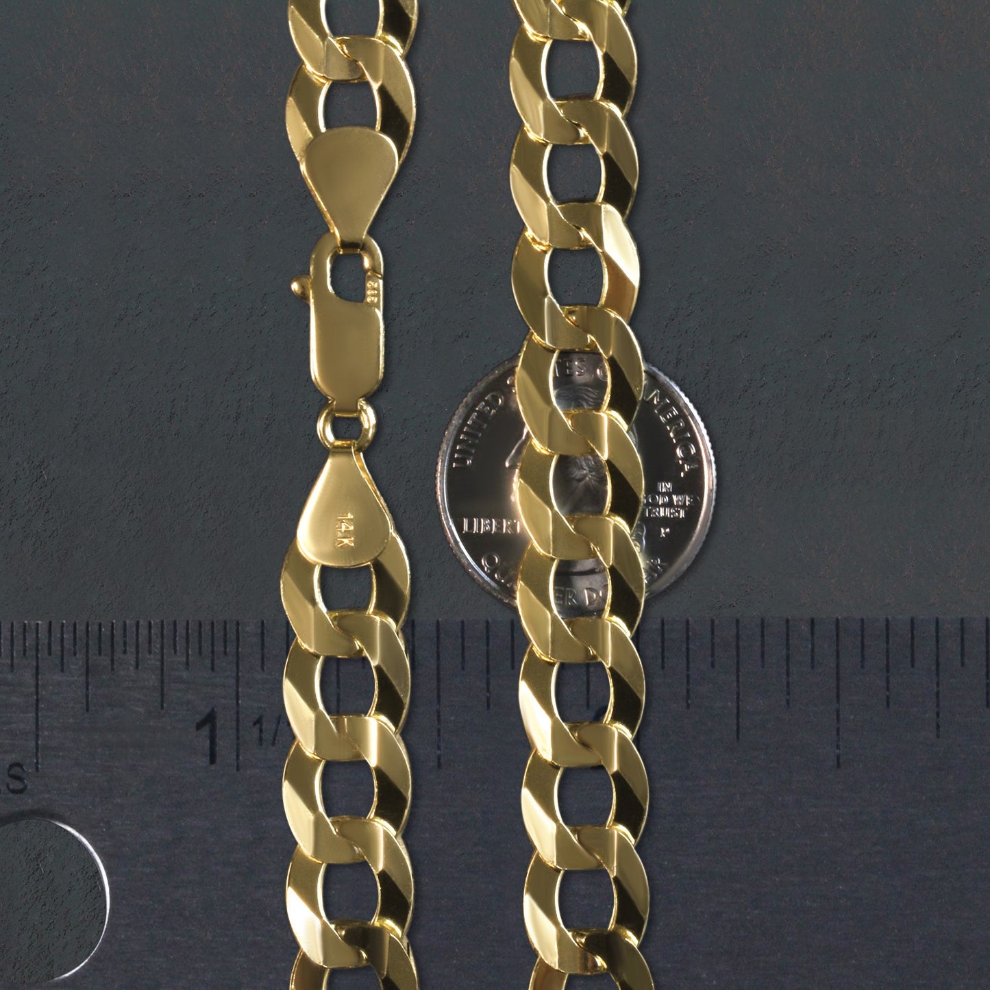 Solid Curb Chain in 14K Yellow Gold (11.23mm)