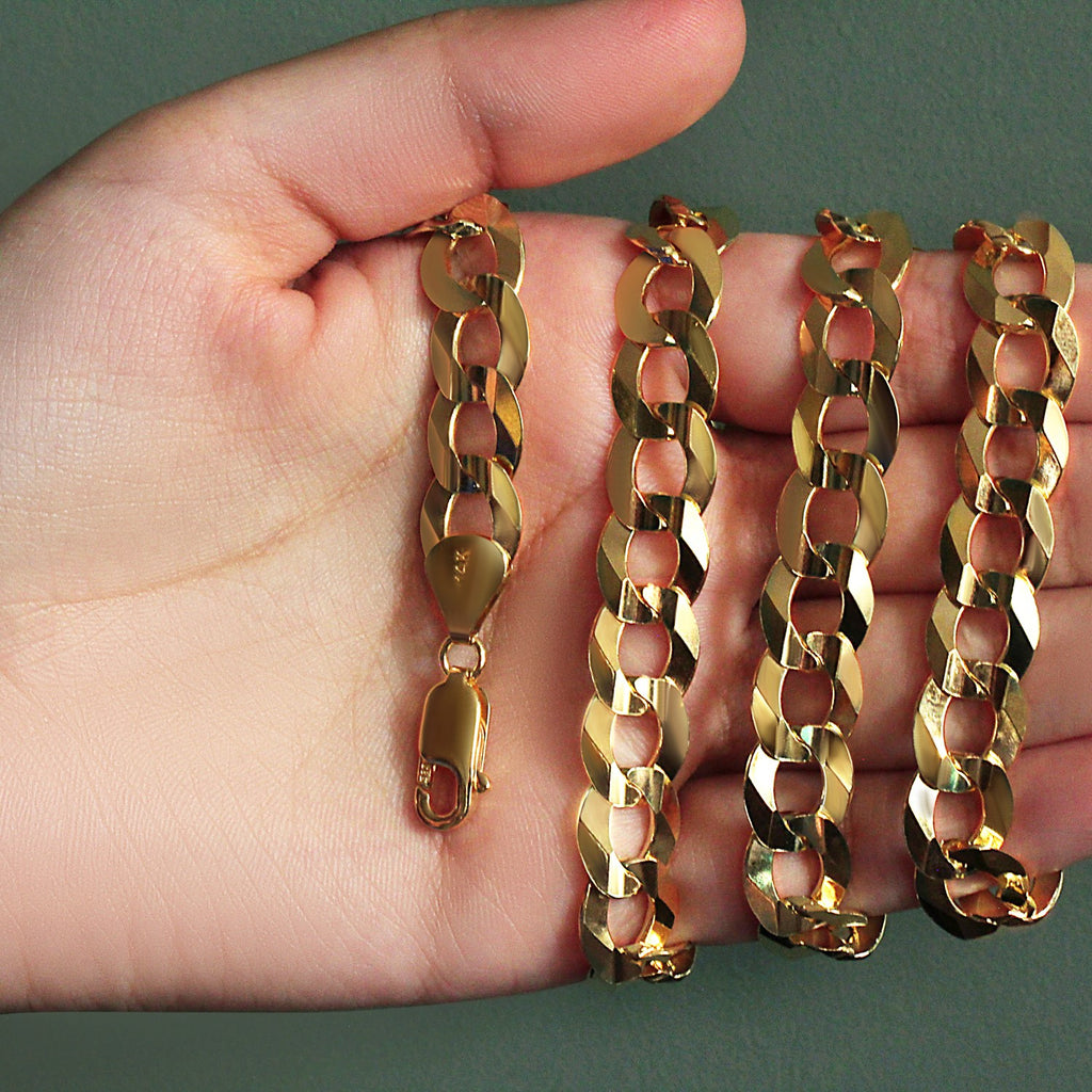 14K Yellow Gold Men's Curb Chain – 11.23mm – 24 Inches – 14K Gold