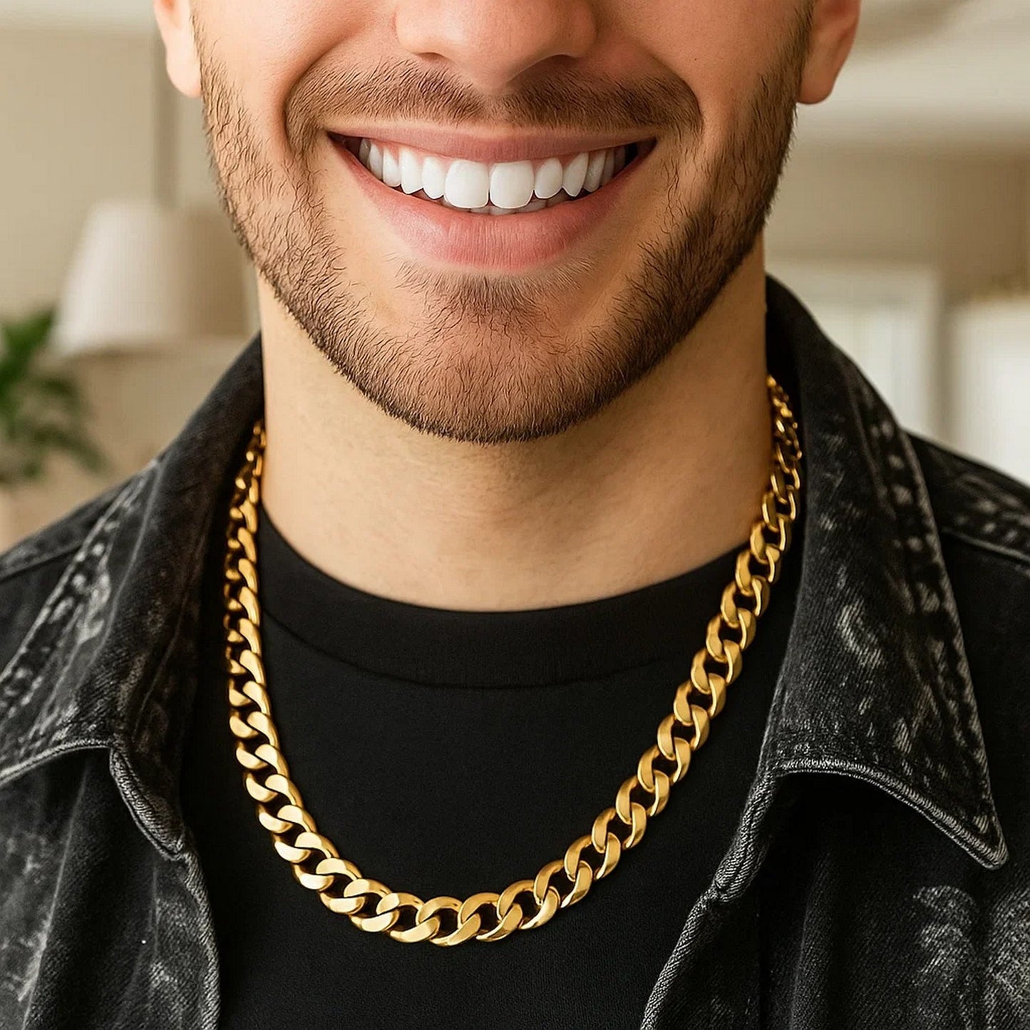14K Yellow Gold Solid Curb Chain (11.23 mm)
