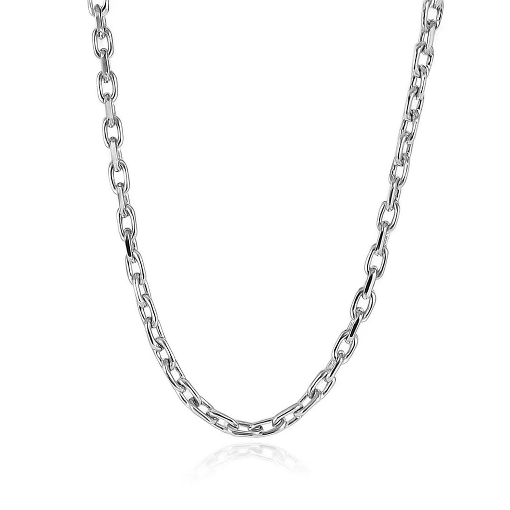 14K White Gold French Cable Chain Necklace (2.50mm) – True Pure Gold