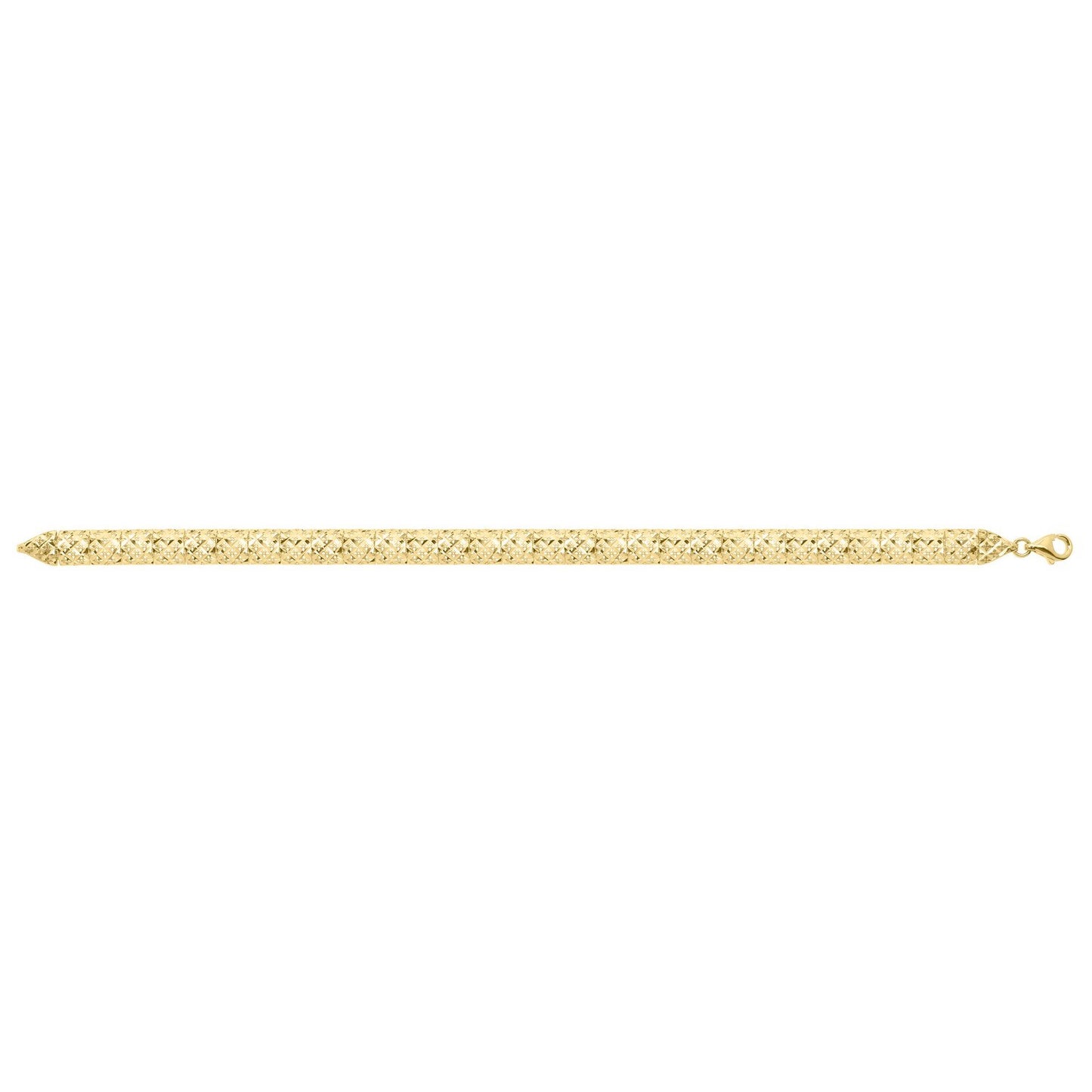 10K Yellow Gold Diamond Cut Square Link Bracelet