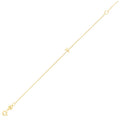 14K Yellow Gold Women's Mini Initial T Bracelet – 7 Inches – 14K Gold