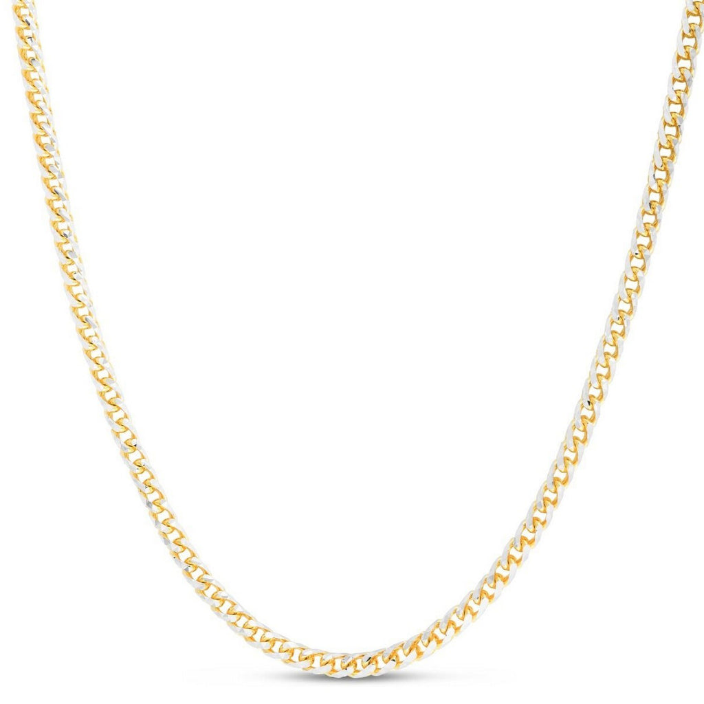 14K Yellow Gold Round Pavé Franco Chain (4.00mm)