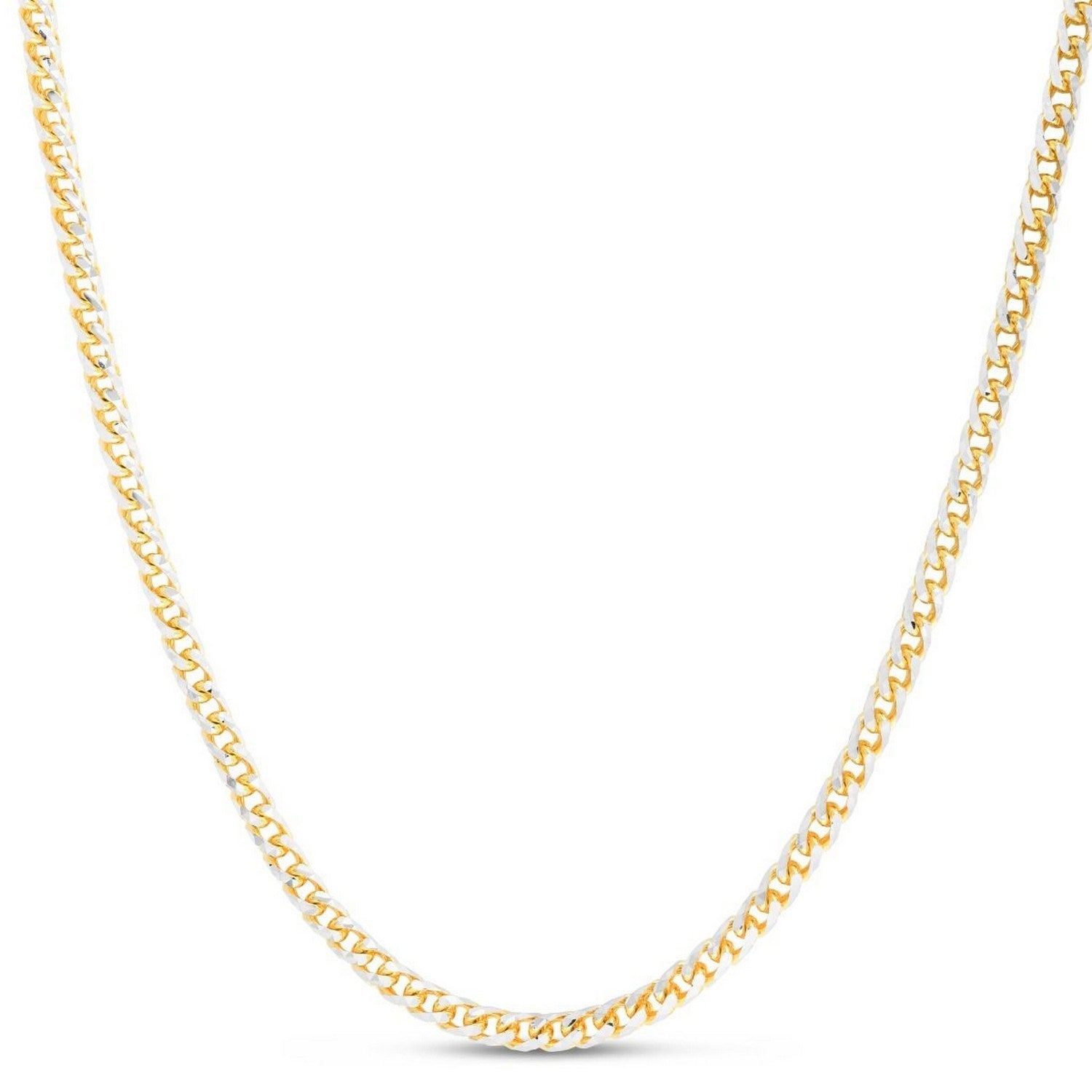 14K Yellow Gold Round Pavé Franco Chain (4.00mm)