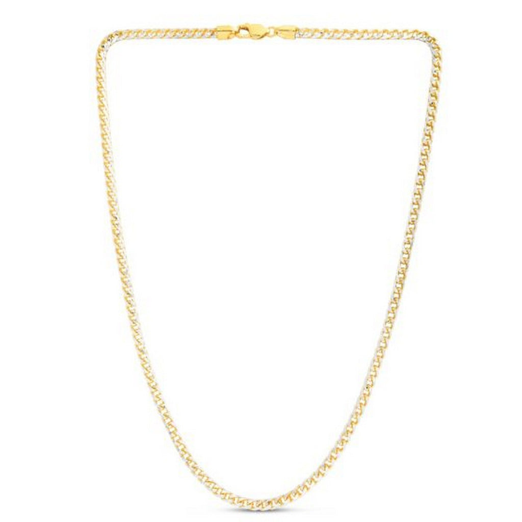 14K Yellow Gold Round Pavé Franco Chain (4.00mm)