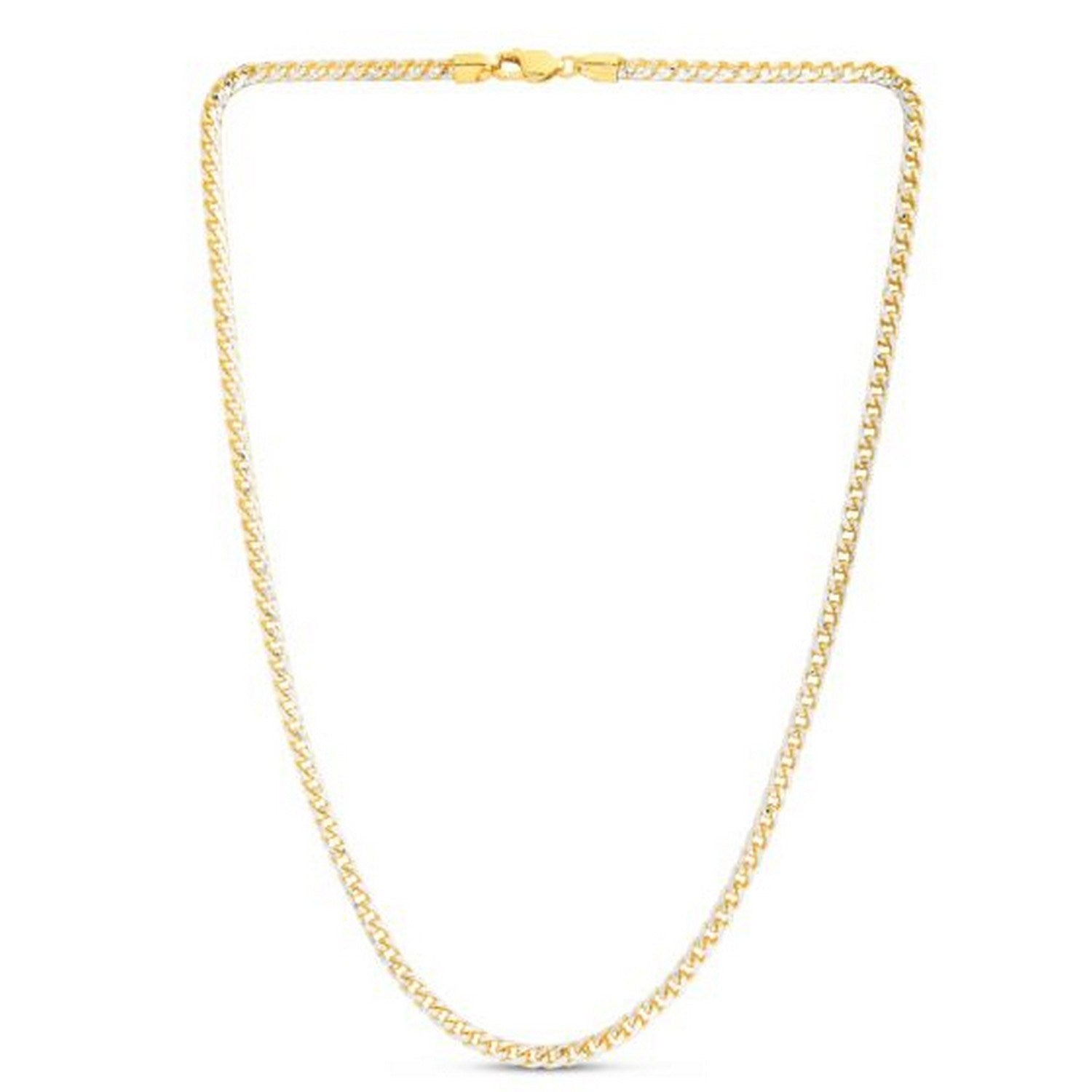 14K Yellow Gold Round Pavé Franco Chain (4.00mm)