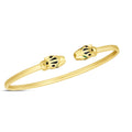 14K Yellow Gold Women's Panther Bangle – 3.00mm – 14K Gold