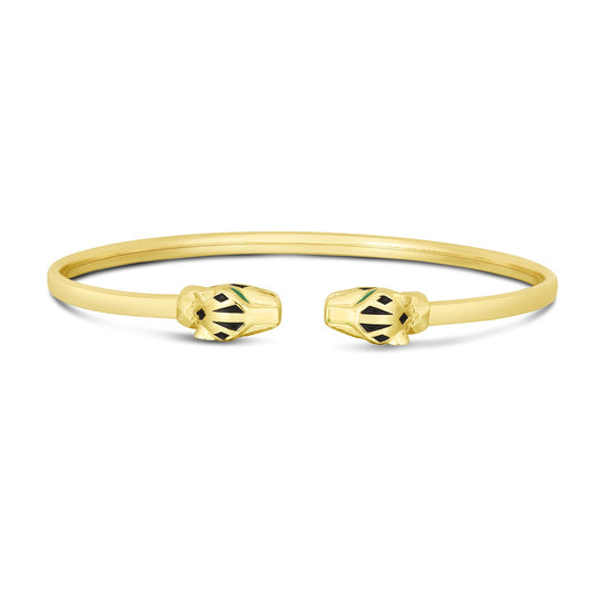 14K Yellow Gold Panther Bangle (3.00 mm)