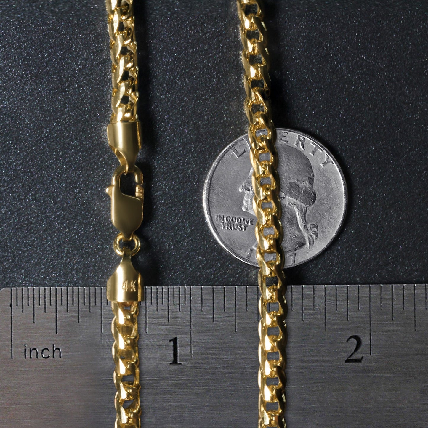 14K Yellow Gold Diamond-Cut Round Franco Chain (4.60 mm)