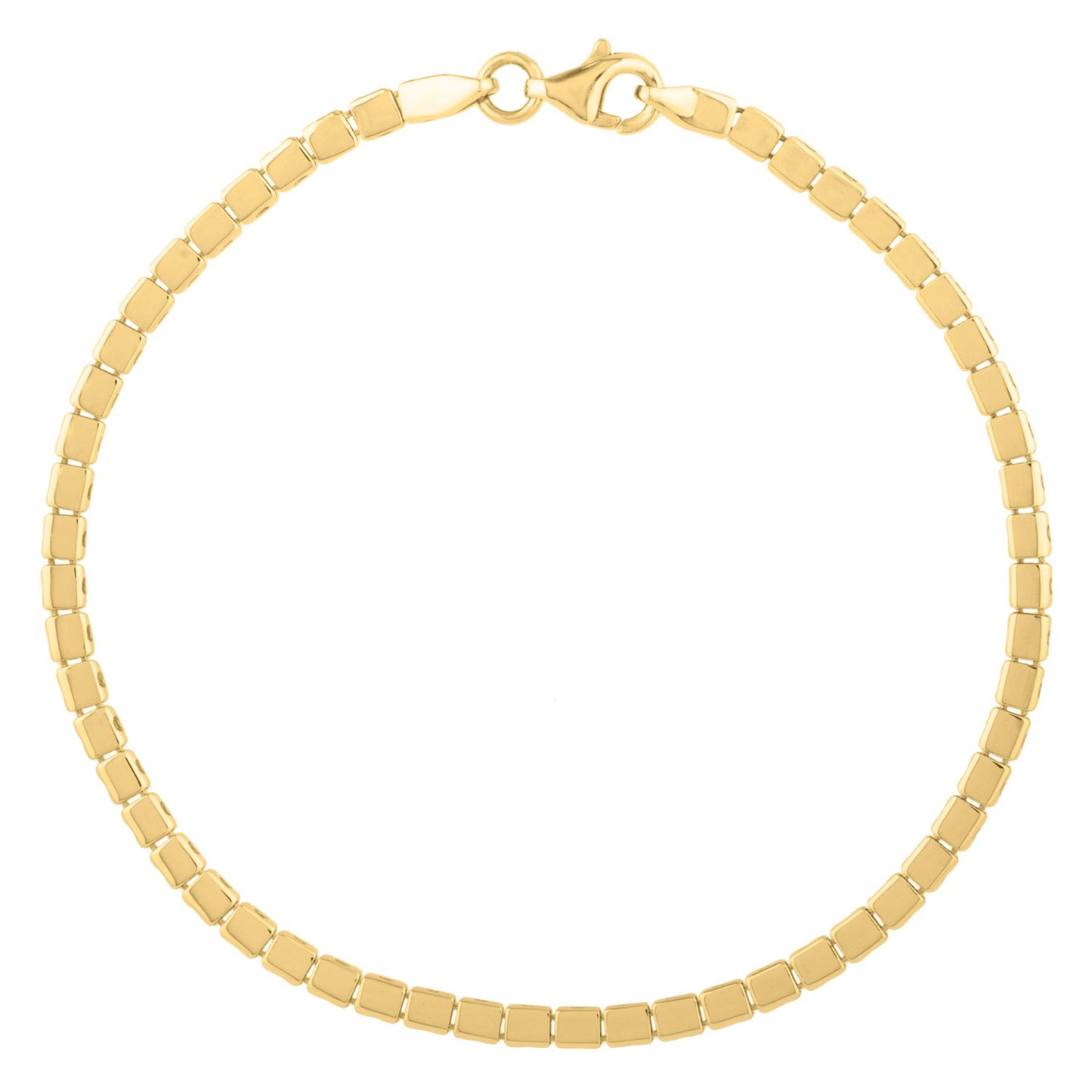 Mini Cube Chain Bracelet, 14K Yellow Gold, 2.60 mm