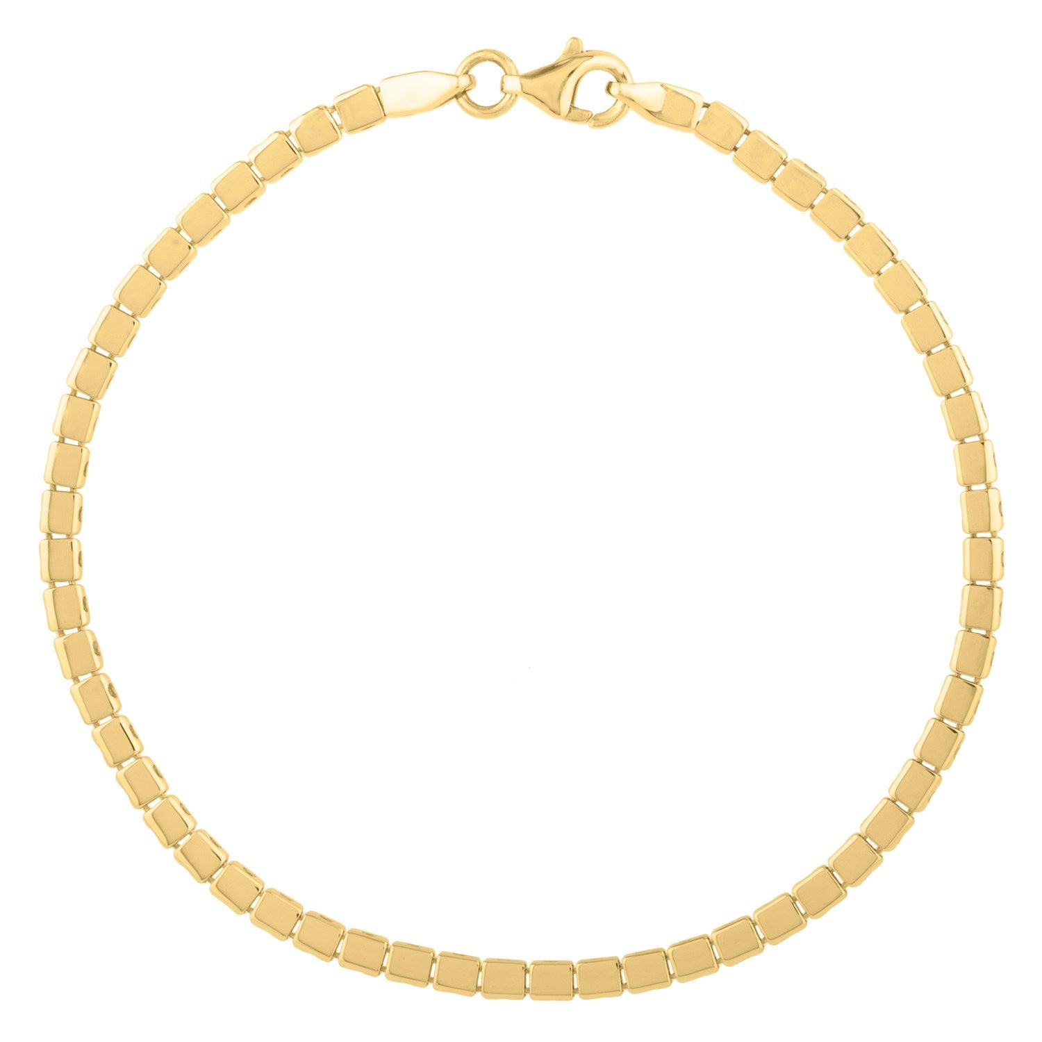 Mini Cube Chain Bracelet, 14K Yellow Gold, 2.60 mm