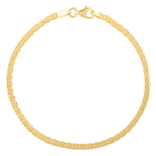 Mini Cube Chain Bracelet, 14K Yellow Gold, 2.60 mm