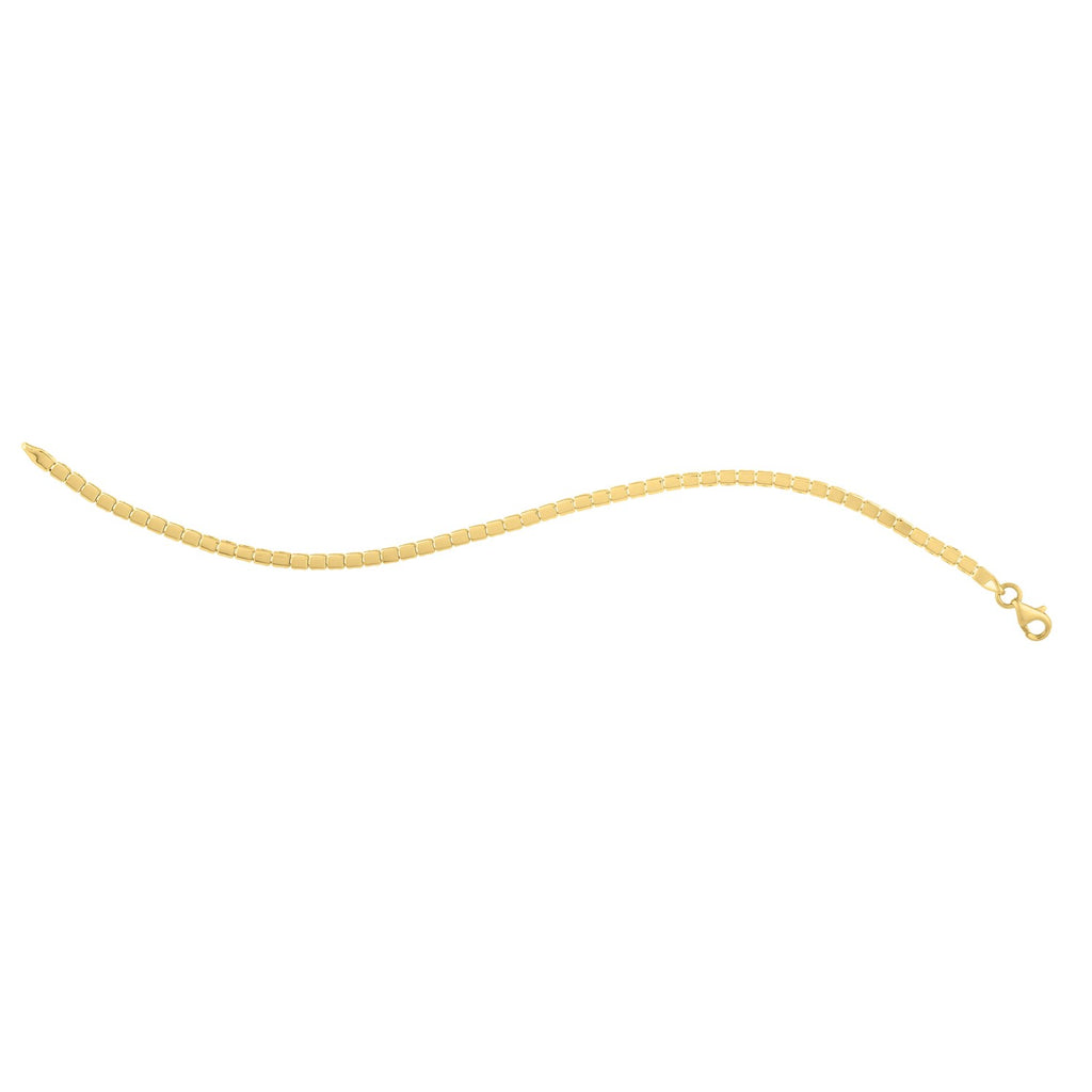 Mini Cube Chain Bracelet, 14K Yellow Gold, 2.60 mm