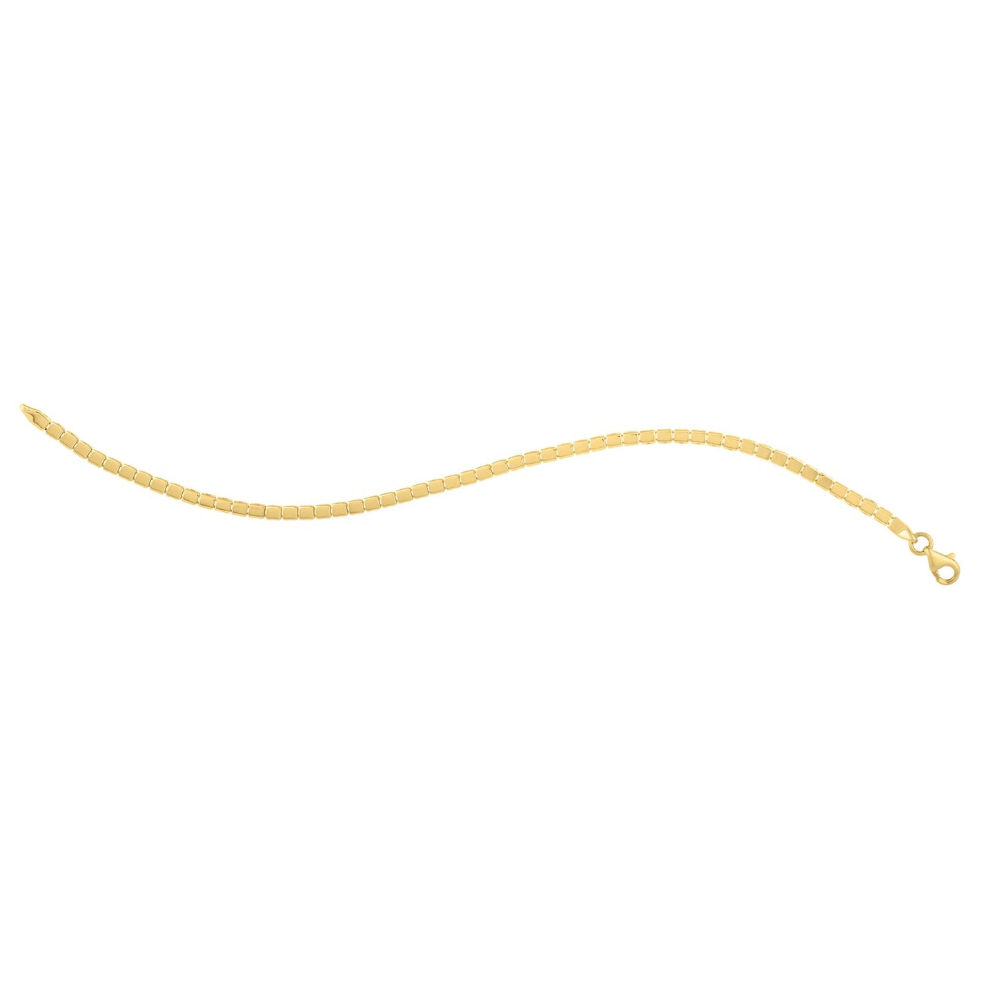 Mini Cube Chain Bracelet, 14K Yellow Gold, 2.60 mm