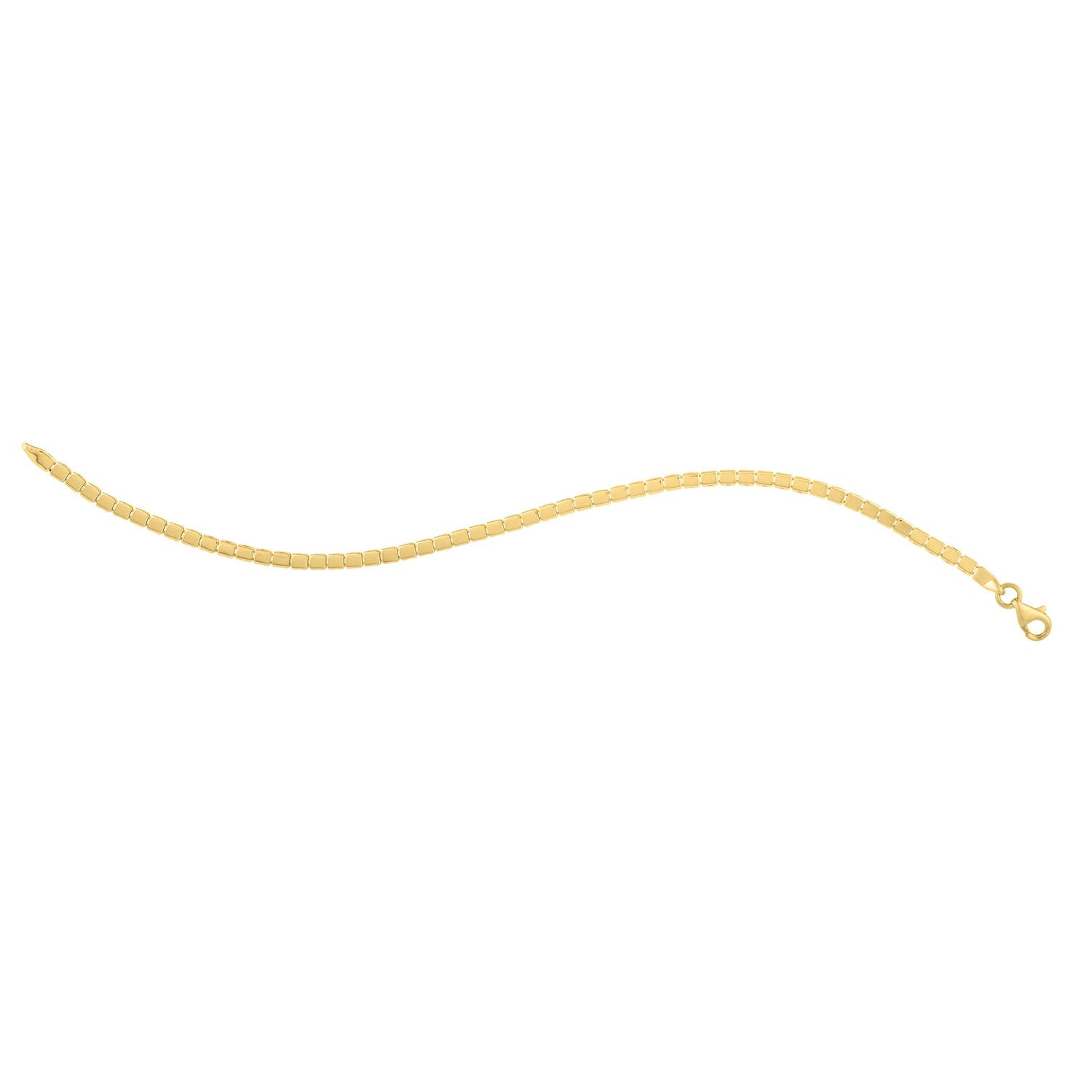 Mini Cube Chain Bracelet, 14K Yellow Gold, 2.60 mm