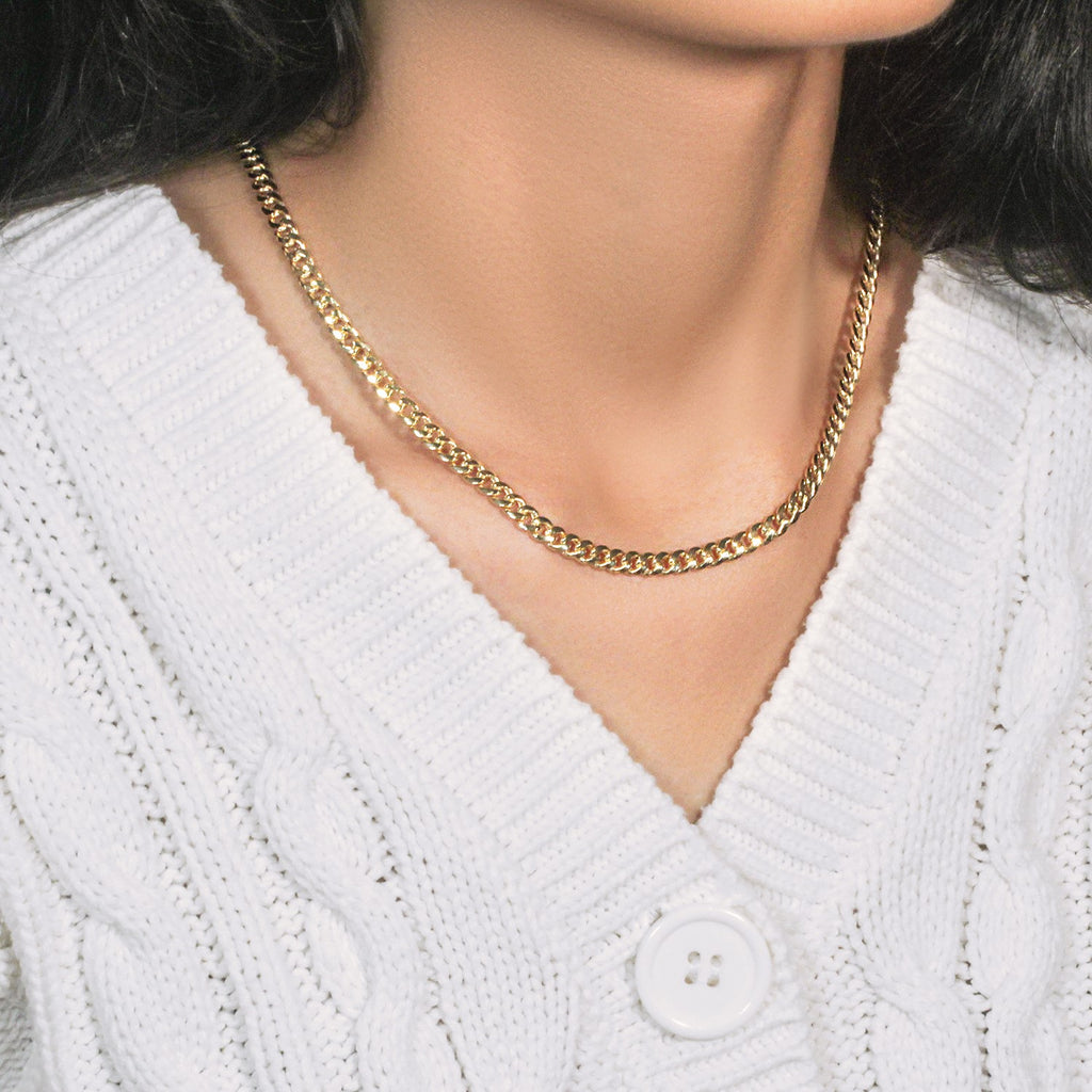 10K Yellow Gold Miami Cuban Semi Solid Chain (4.50mm)