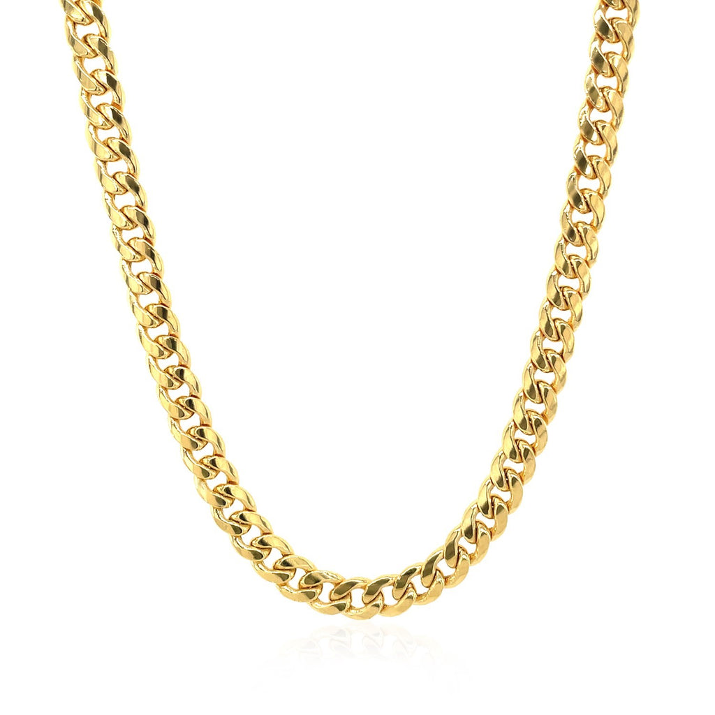 10K Yellow Gold Miami Cuban Semi Solid Chain (4.50mm)