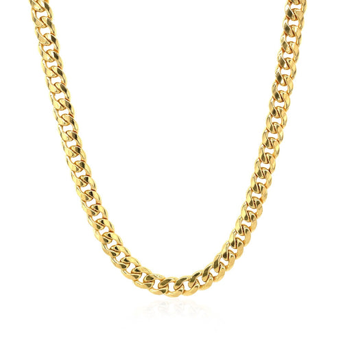 10K Yellow Gold Miami Cuban Semi Solid Chain (4.50mm)