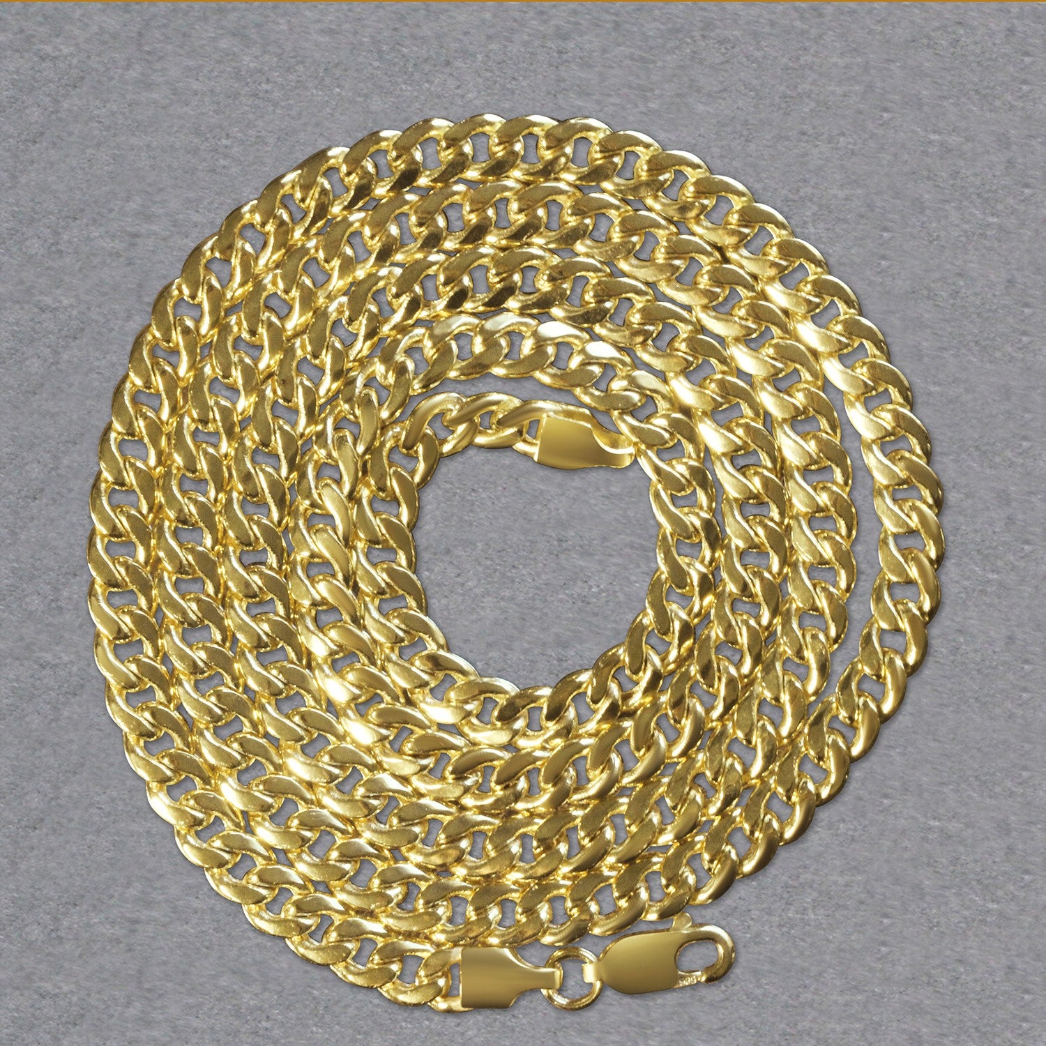 10K Yellow Gold Miami Cuban Semi Solid Chain (4.50mm)