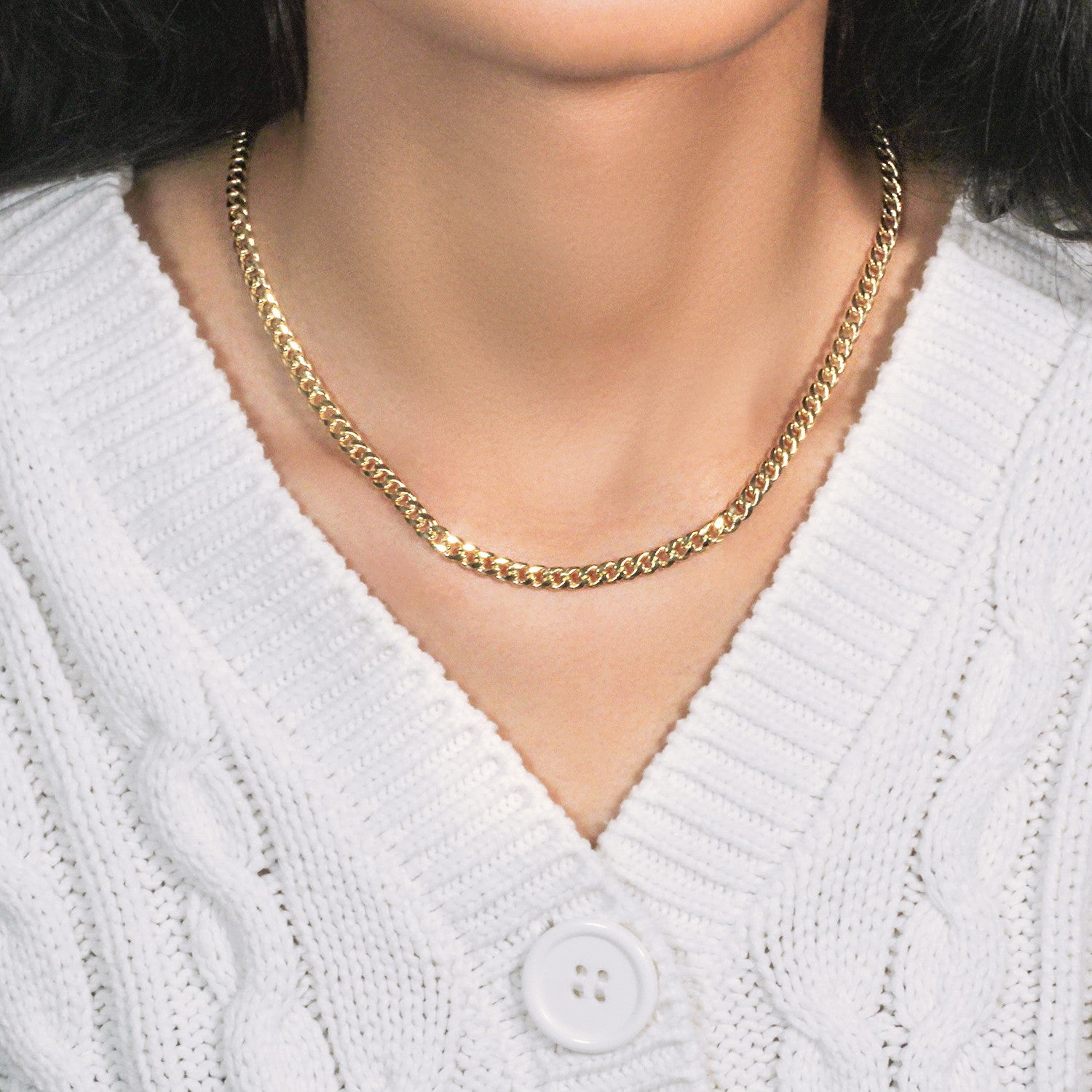 10K Yellow Gold Miami Cuban Semi Solid Chain (4.50mm)